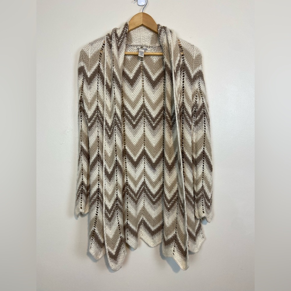 Lucky Brand Vintage Boho Chevron Open Knit Cardigan Sweater – Size S Wool Blend